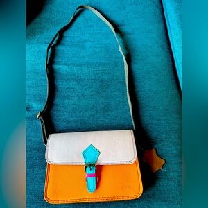 Soruka 100% Recycled Leather Pink, Turquoise, Orange, Red, Metallic Shoulder Bag